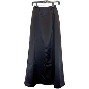Vintage Y2K Alfred Angelo Black Maxi Skirt Back Train Gothic Formal Size 6